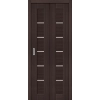 Межкомнатная складная дверь экошпон Браво-22 wenge melinga со стеклом