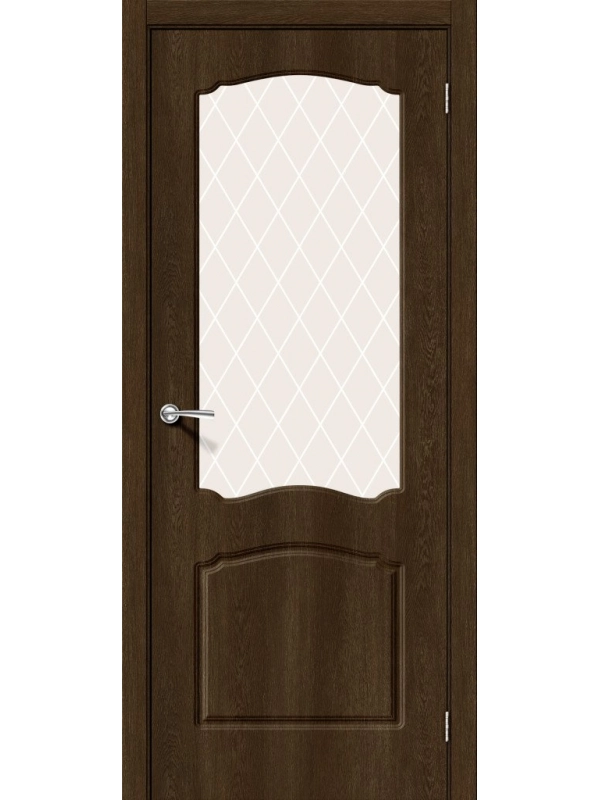 Межкомнатная дверь пвх Альфа-2 barnwood white crystal со стеклом 