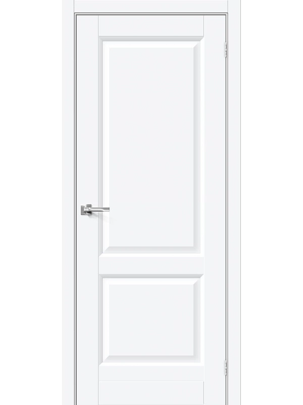 Межкомнатная дверь ПЭТ Неоклассик-32 White Silk глухая