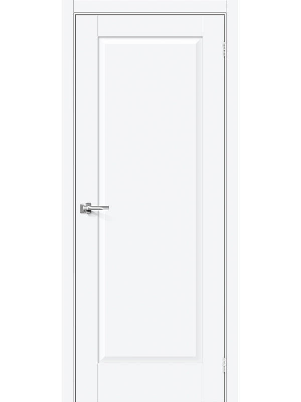 Межкомнатная дверь ПЭТ Прима-10 White Silk глухая