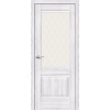 Межкомнатная дверь экошпон Прима-3 Riviera Ice со стеклом White Сrystal