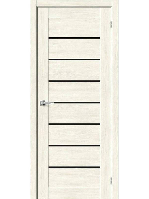 Межкомнатная дверь экошпон Браво-22 Nordic Oak со стеклом Black Star