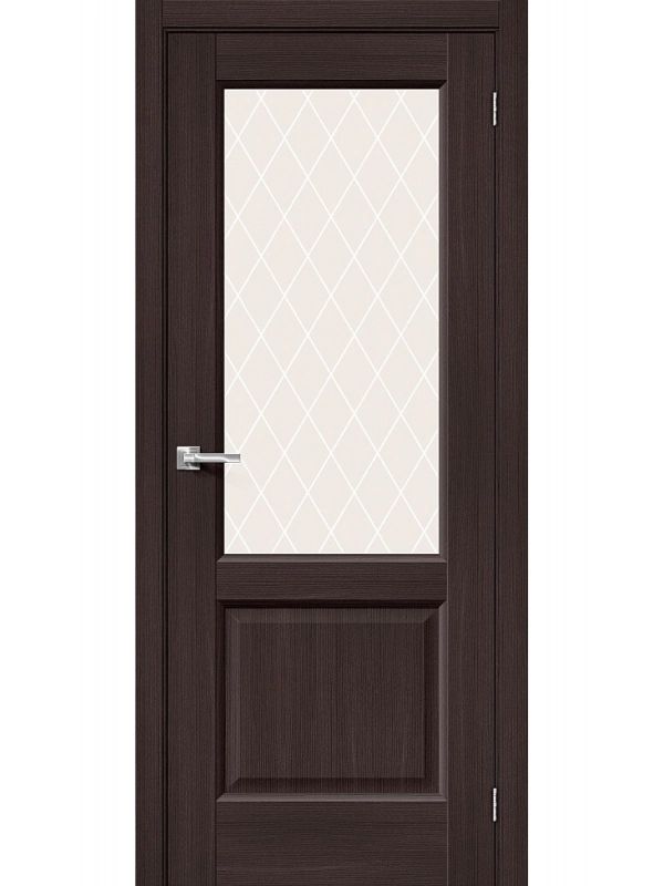 Межкомнатная дверь экошпон Неоклассик-33 Wenge Melinga со стеклом White Сrystal