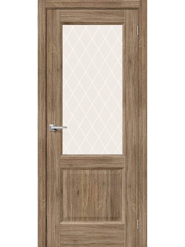 Межкомнатная дверь экошпон Неоклассик-33 Original Oak со стеклом White Сrystal