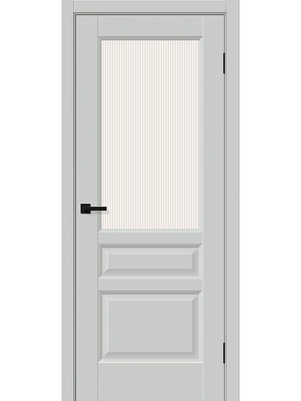 Межкомнатная дверь ПЭТ Неоклассик-35 Grey Silk со стеклом Magic Moru