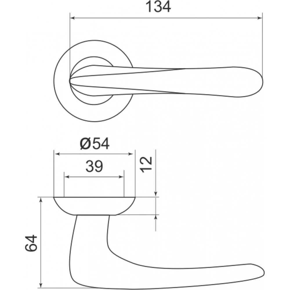 Дверная ручка Armadillo R.LD54.Pava (Pava LD42) SN/CP-3 матовый никель/хром