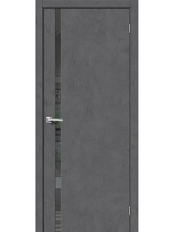 Межкомнатная дверь экошпон Браво-1.55 Slate Art со стеклом Mirox Grey