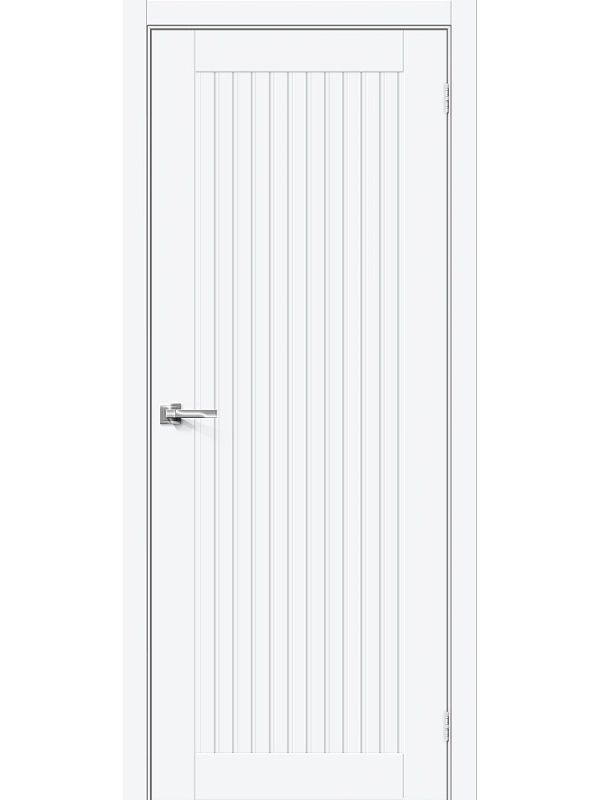 Межкомнатная дверь ПЭТ Браво-40 White Silk глухая