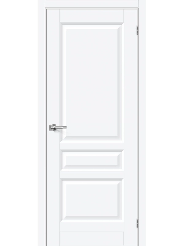 Межкомнатная дверь ПЭТ Неоклассик-34 White Silk глухая