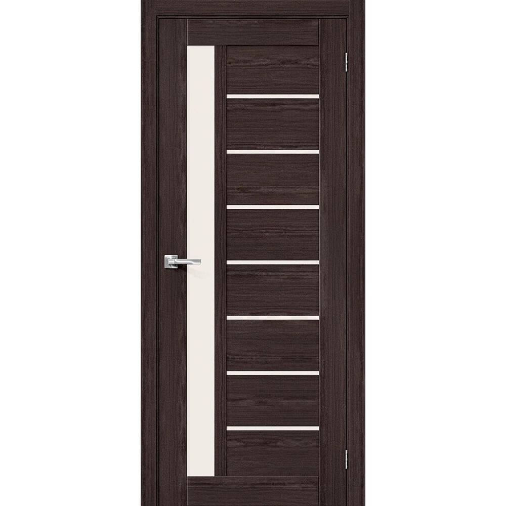 Межкомнатная дверь экошпон Браво-27 Wenge Melinga со стеклом Magic Fog