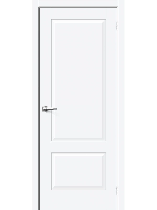 Межкомнатная дверь ПЭТ Прима-12 White Silk глухая