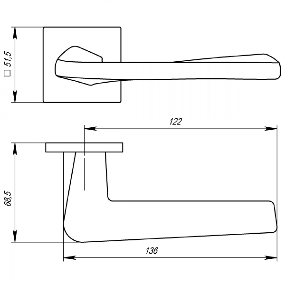 Дверная ручка Armadillo K.USS52.TORSO (TORSO USS) SN-3 матовый никель