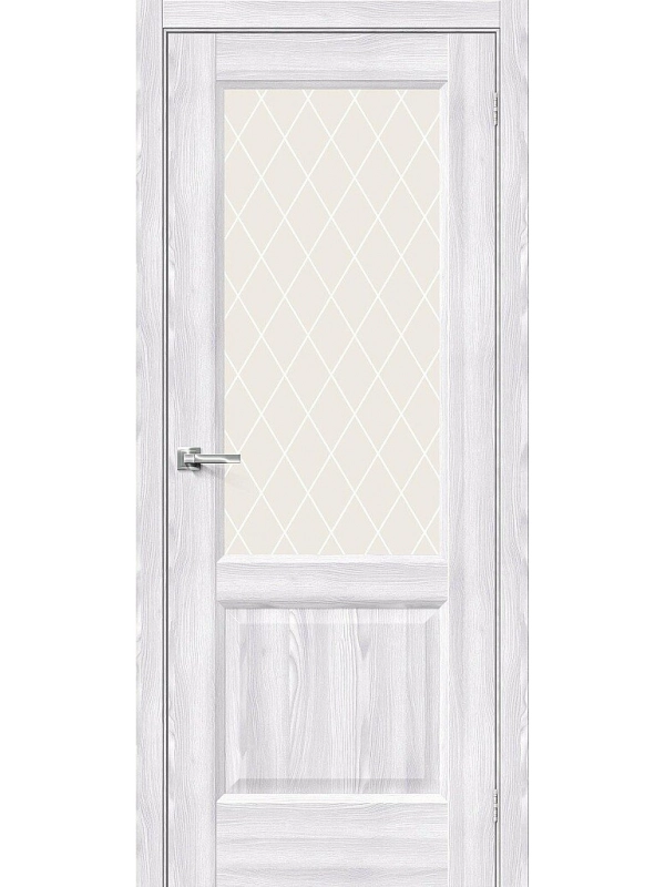 Межкомнатная дверь экошпон Неоклассик-33 Riviera Ice со стеклом White Сrystal