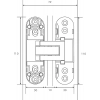 Петля скрытая с 3D регулировкой ARCHIE 110x30 мм матовый хром