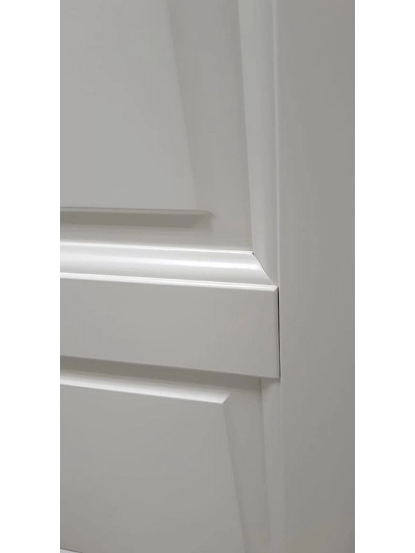 Межкомнатная дверь массив ольхи ОКА Гармония эмаль белая со стеклом